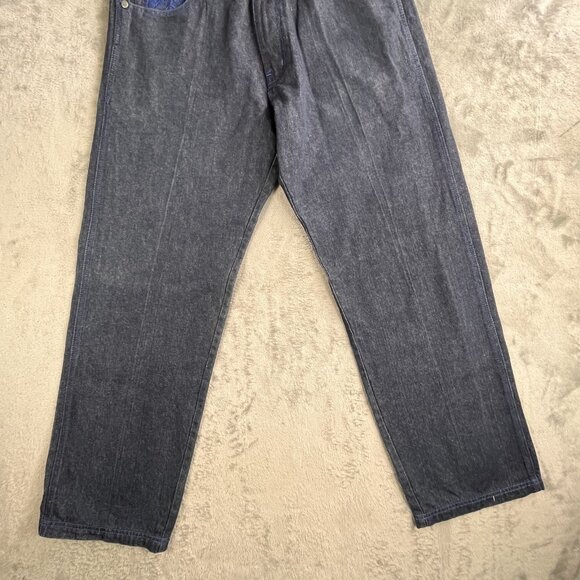 Dmax Jeans Mens 34x32 Blue Denim Baroque Embroidered Pockets Streetwear Y2K Goth - Picture 14 of 16